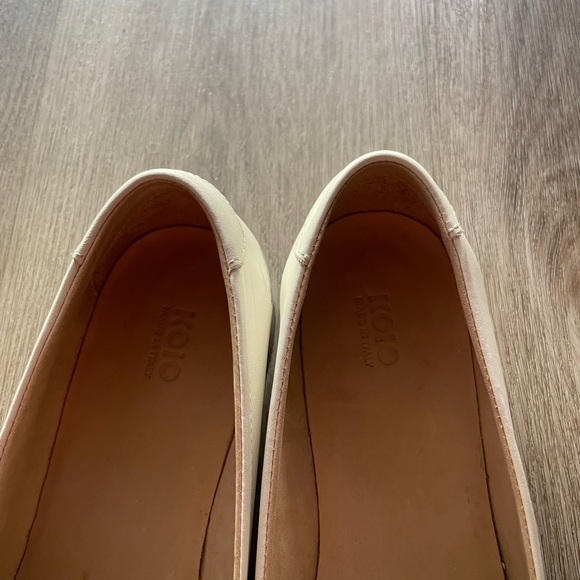 koio brea off white pearl modern italian leather penny slot loafer shoes size 37 - Picture 3 of 9